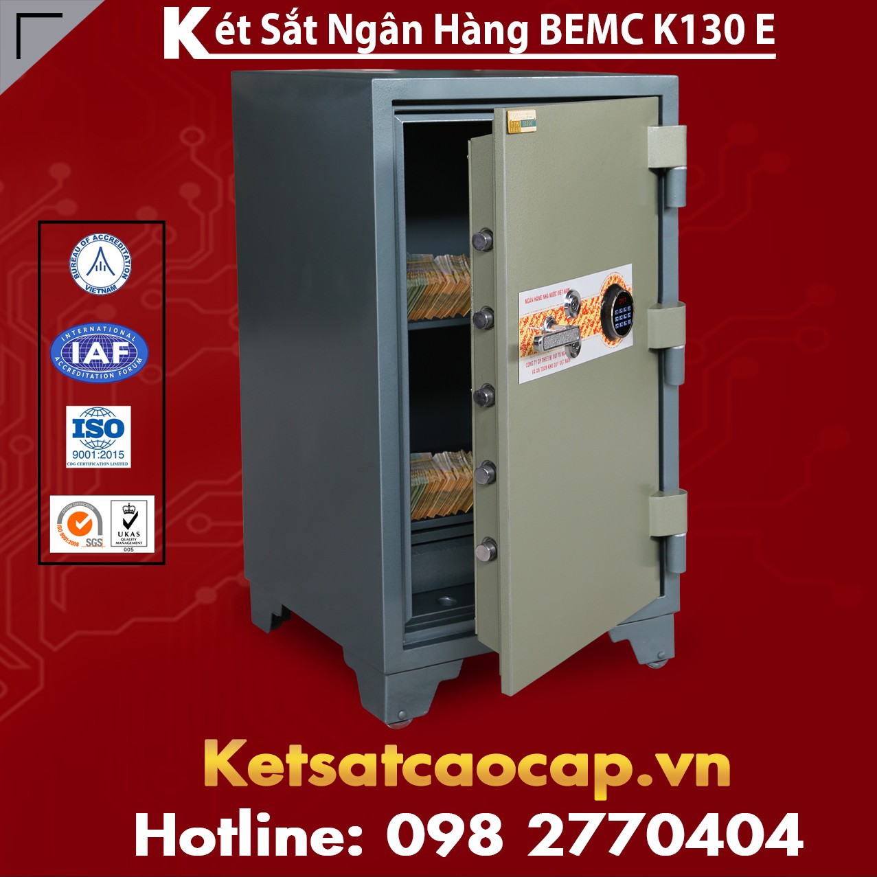 Két Sắt Ngân Hàng BEMC K130E Điện Tử Sỉ Lẻ Các Loại Két Sắt Chính Hãng